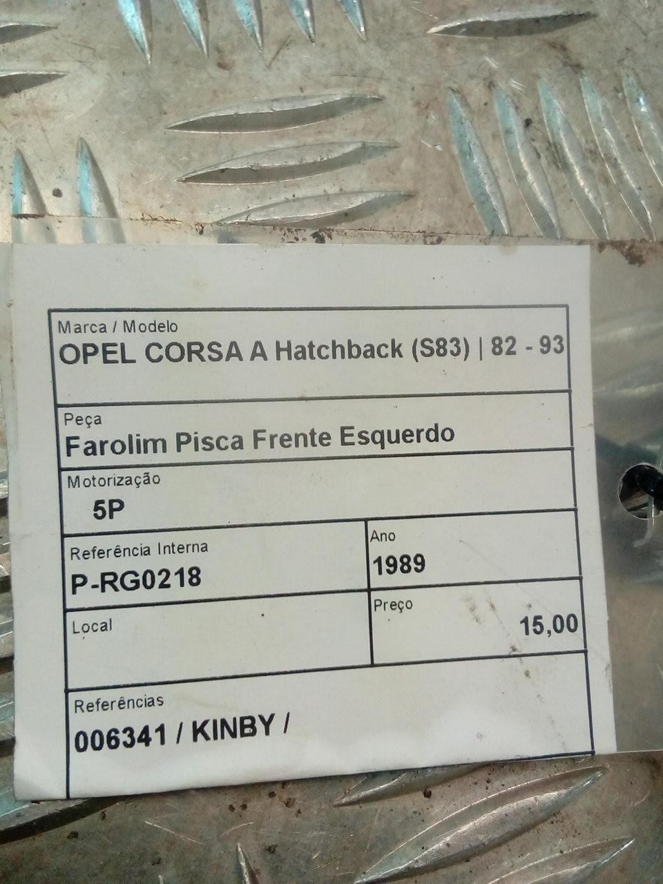 Farolim Pisca Frente Esquerdo Para Opel Corsa A Hatchback Original