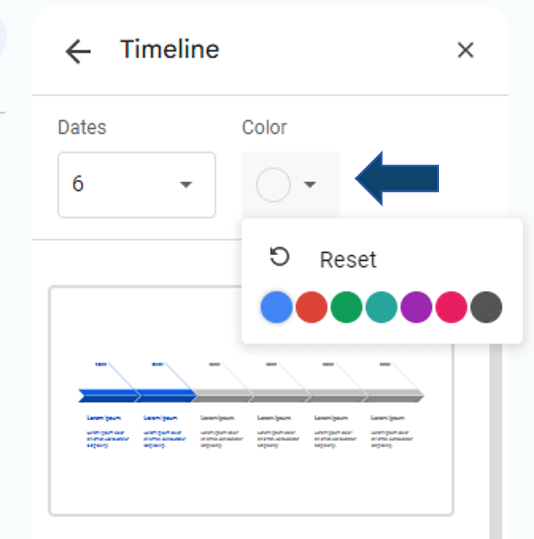add colors to timeline in Google Slides