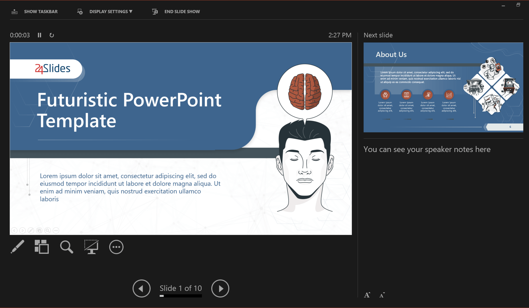 how to get powerpoint to show notes during presentation