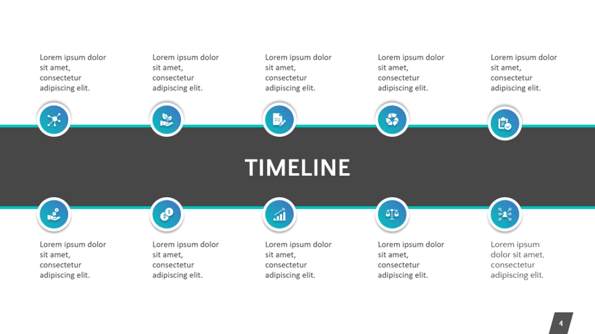 blue creative timeline template
