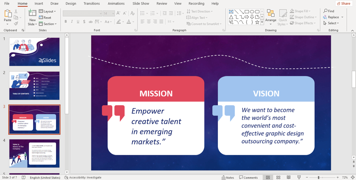 How to design a presentation in PPT
