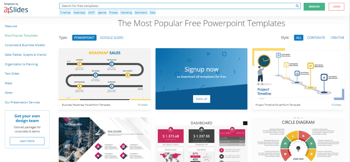 PowerPoint free Templates by 24Slides