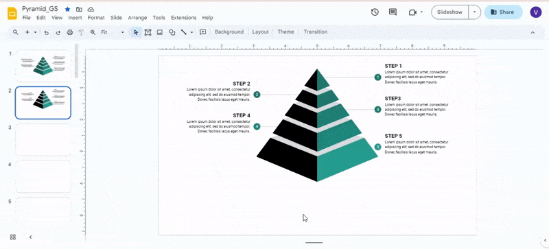 How to Customize a Pyramid’s Levels in Google Slides