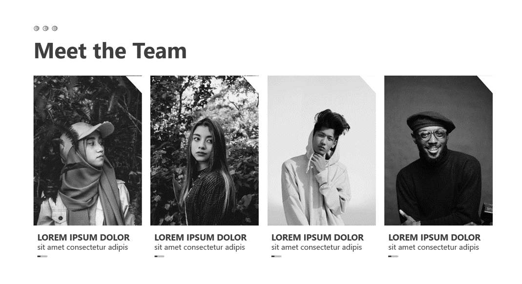 Meet the team slides in PowerPoint