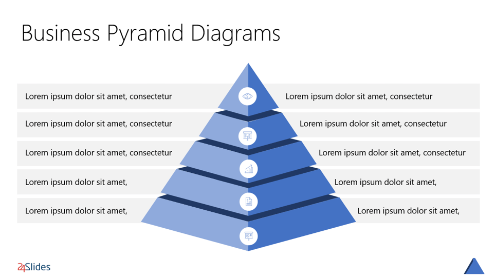 Blue PowerPoint Pyramid 