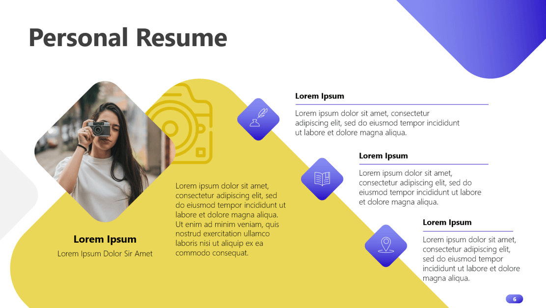 Personal Resume slides in PowerPoint