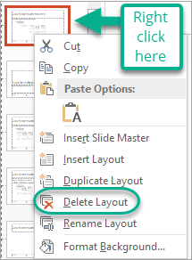 How to delete a Layout Slide from Slide Master - PowerPoint