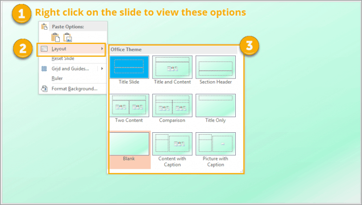 Change layouts in PowerPoint