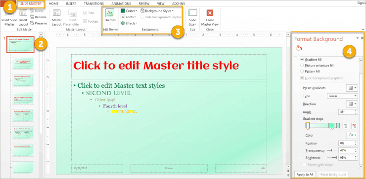 Customize Background on Slide Master