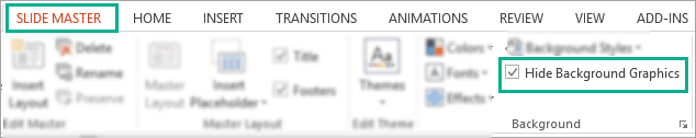 Hide Background Graphics on a Layout Slide