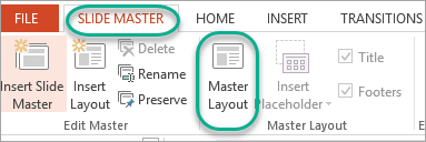 Master layout on PowerPoint