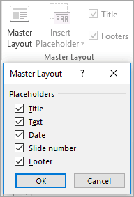 Master layout on PowerPoint