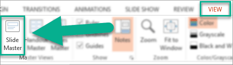 open Slide Master in PPT