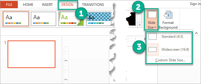 Change slide size in PPT