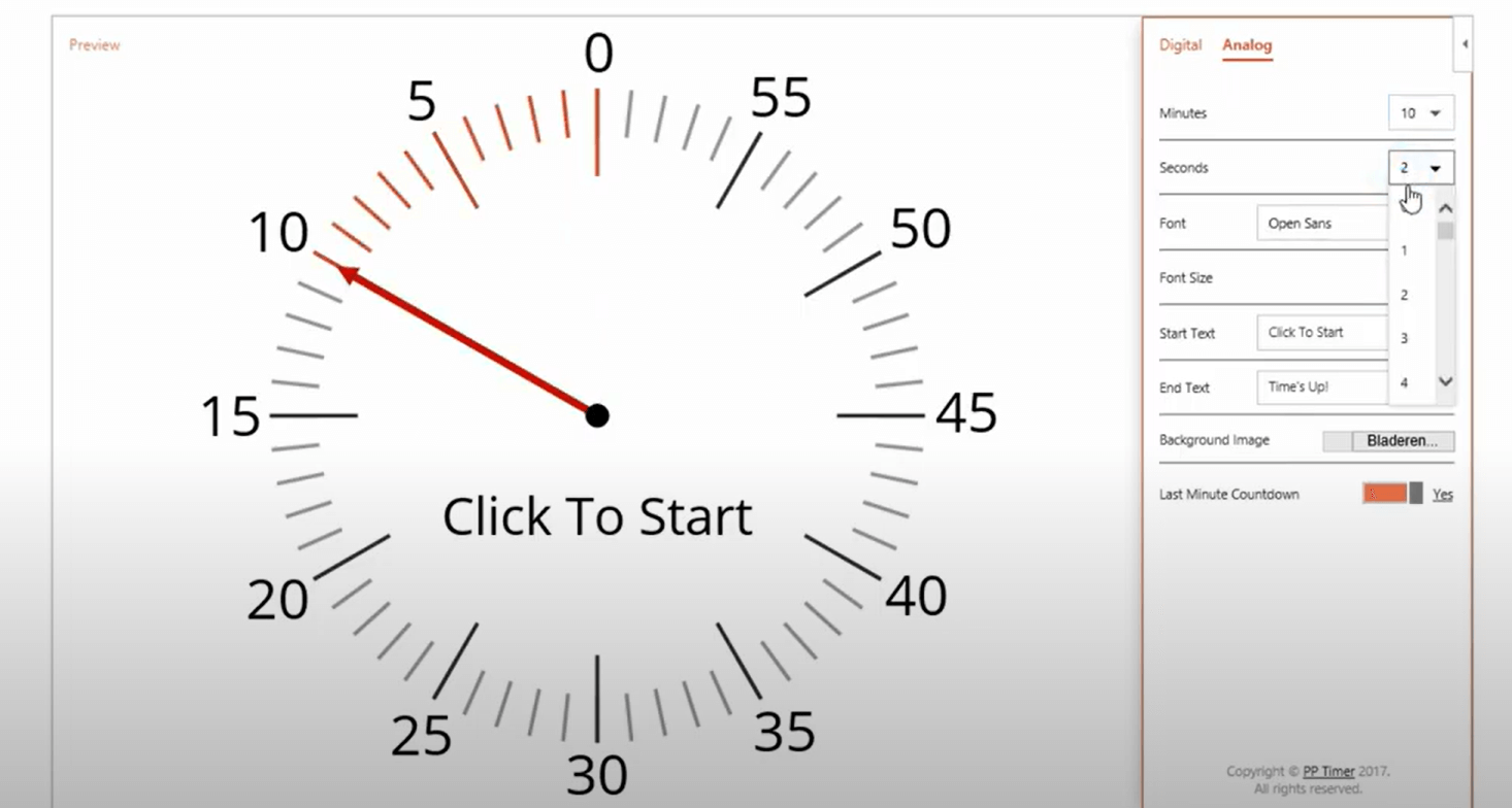 powerpoint timer in presentation mode