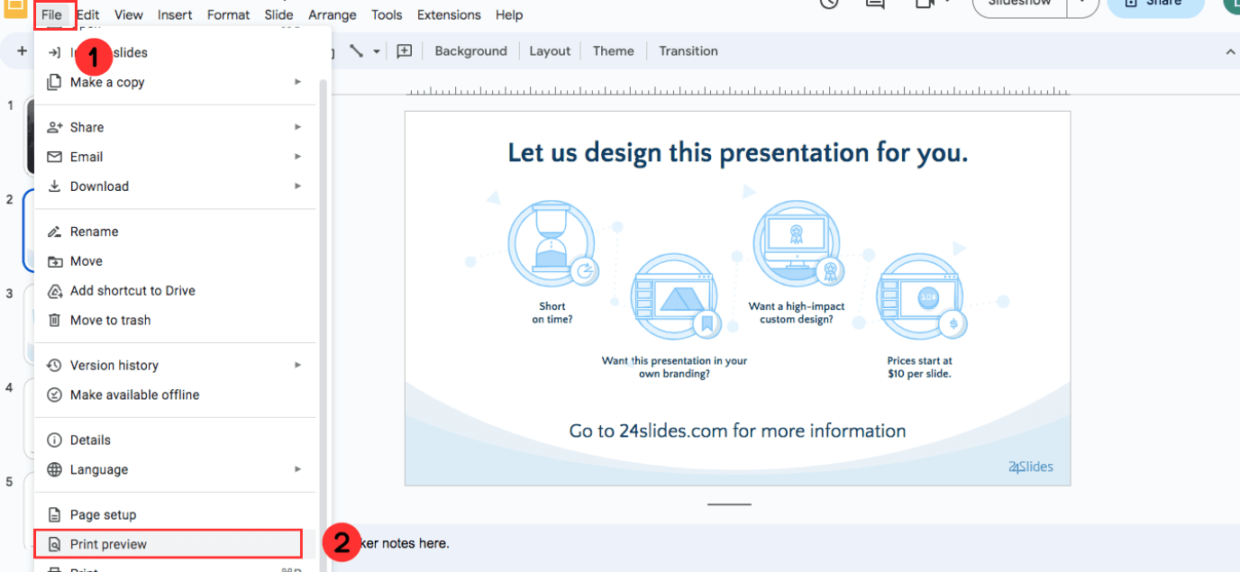 slide presentation speaker notes