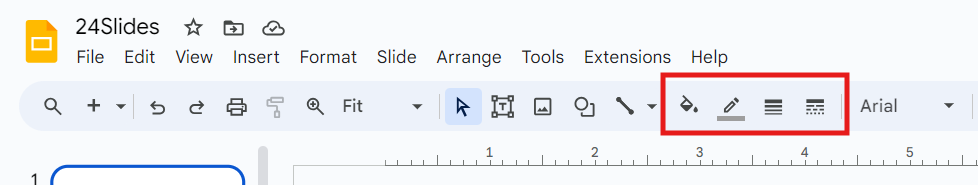 Advanced formatting tools in Google Slides