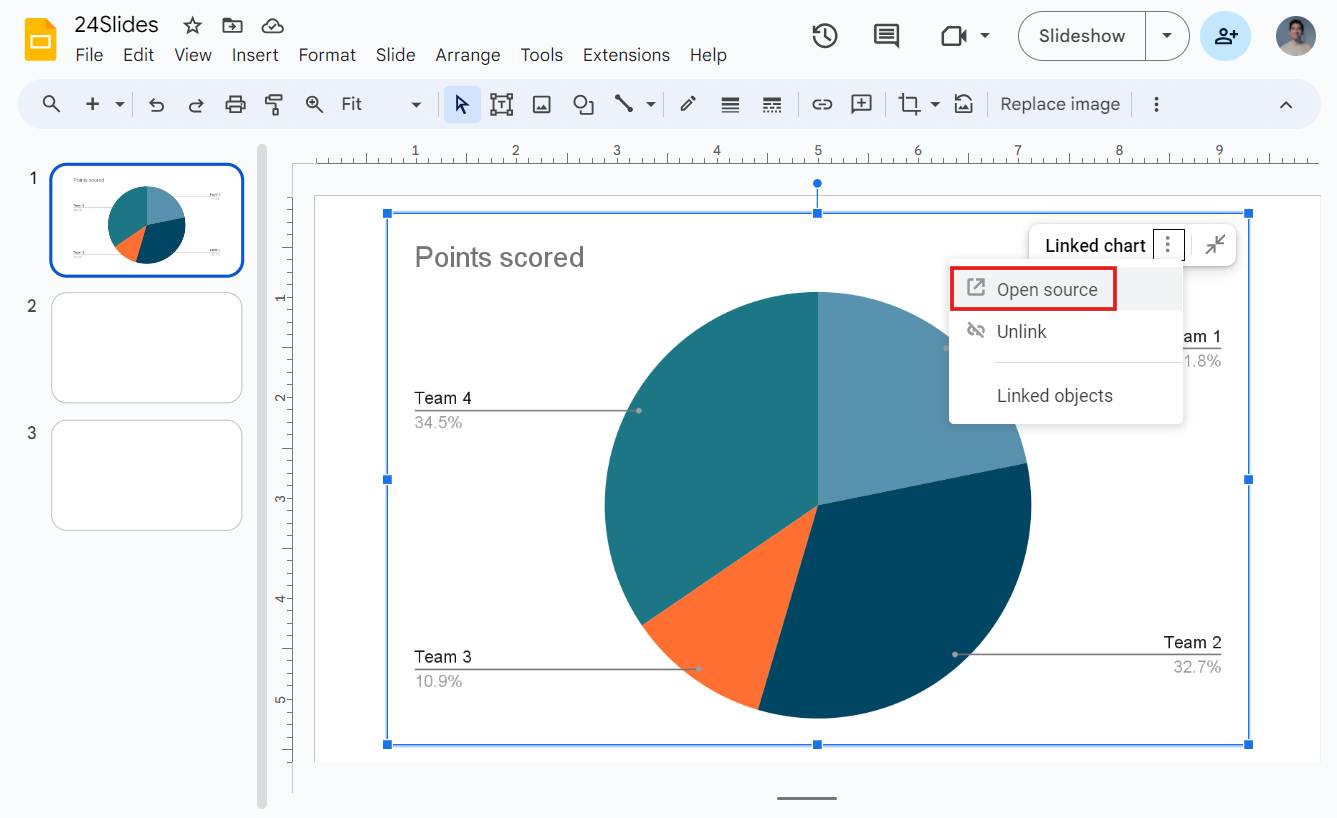 How to add a Pie Chart in Google Slides