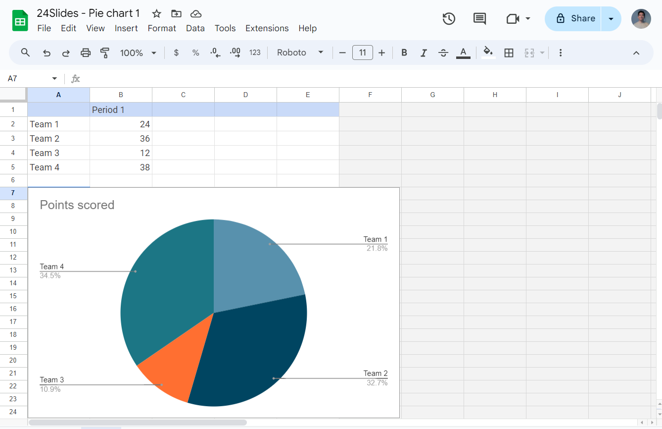 How to create a Pie Chart in Google Slides