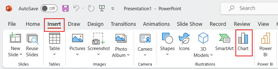 How to insert a chart in PowerPoint
