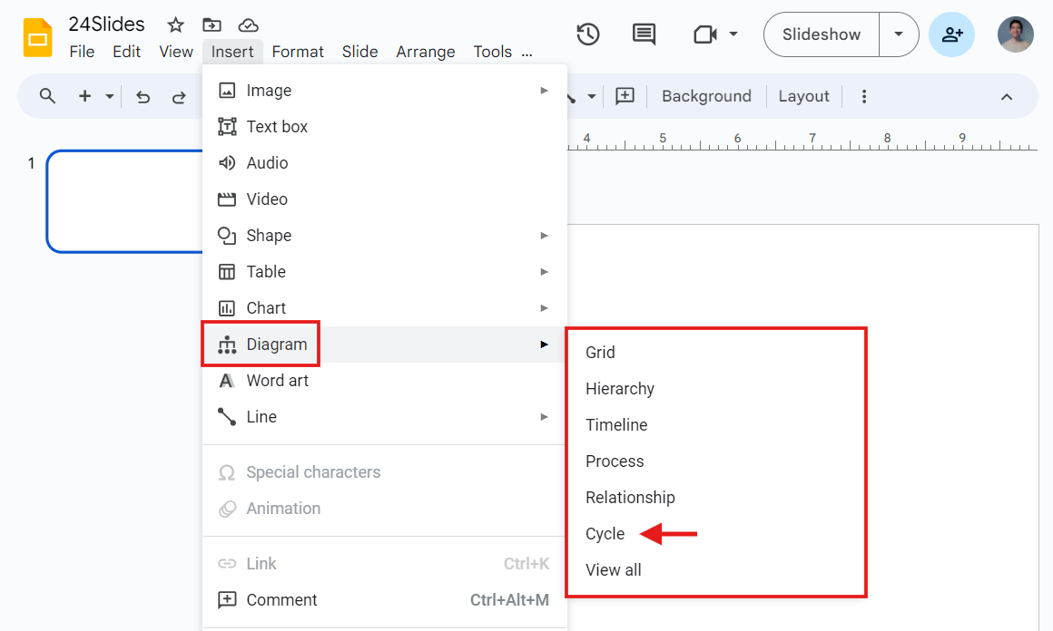 How to make a Diagram in Google Slides