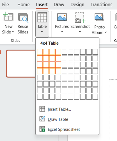 How to make a table in PowerPoint