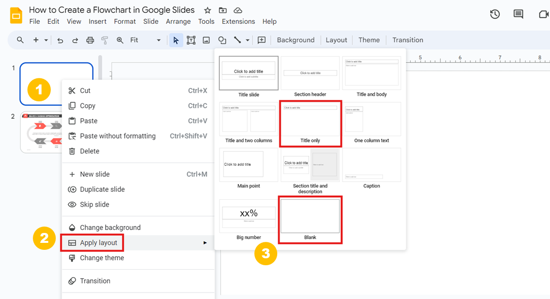 How to create a blank canvas in Google Slides