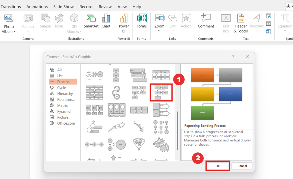 How to add a SmartArt graphic in PowerPoint