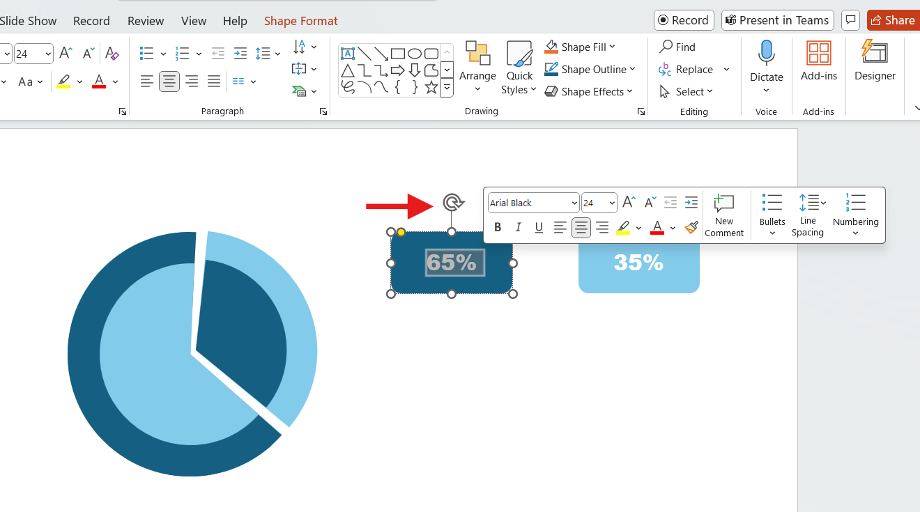 Inserting text in labels