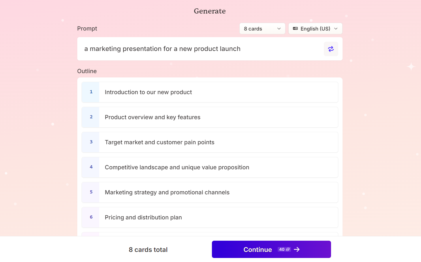 Generating a Gamma Presentation