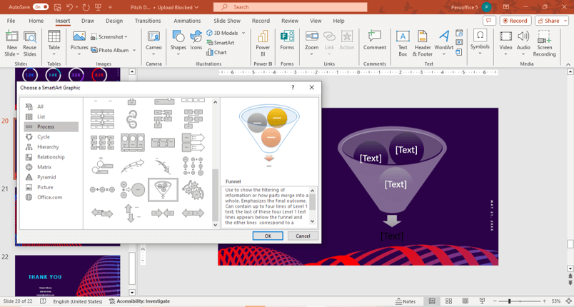 Funnel diagram in PPT