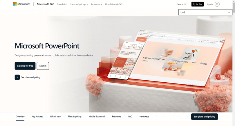 Microsoft PowerPoint website