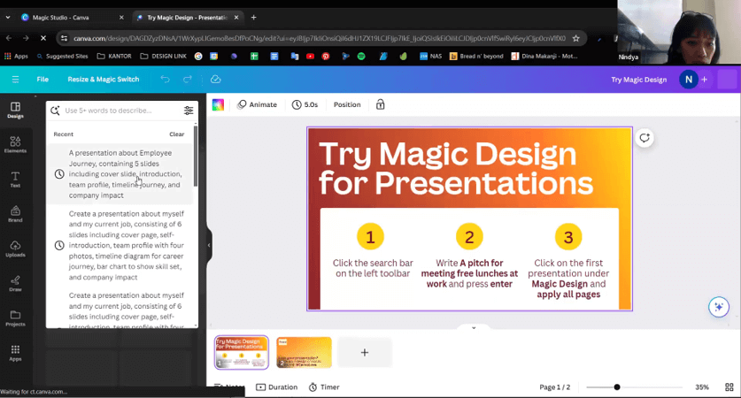 Testing Canva's AI Presentation Maker