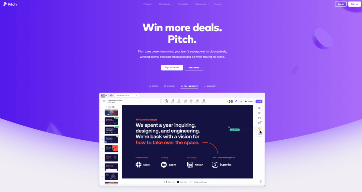 pitch.com home page