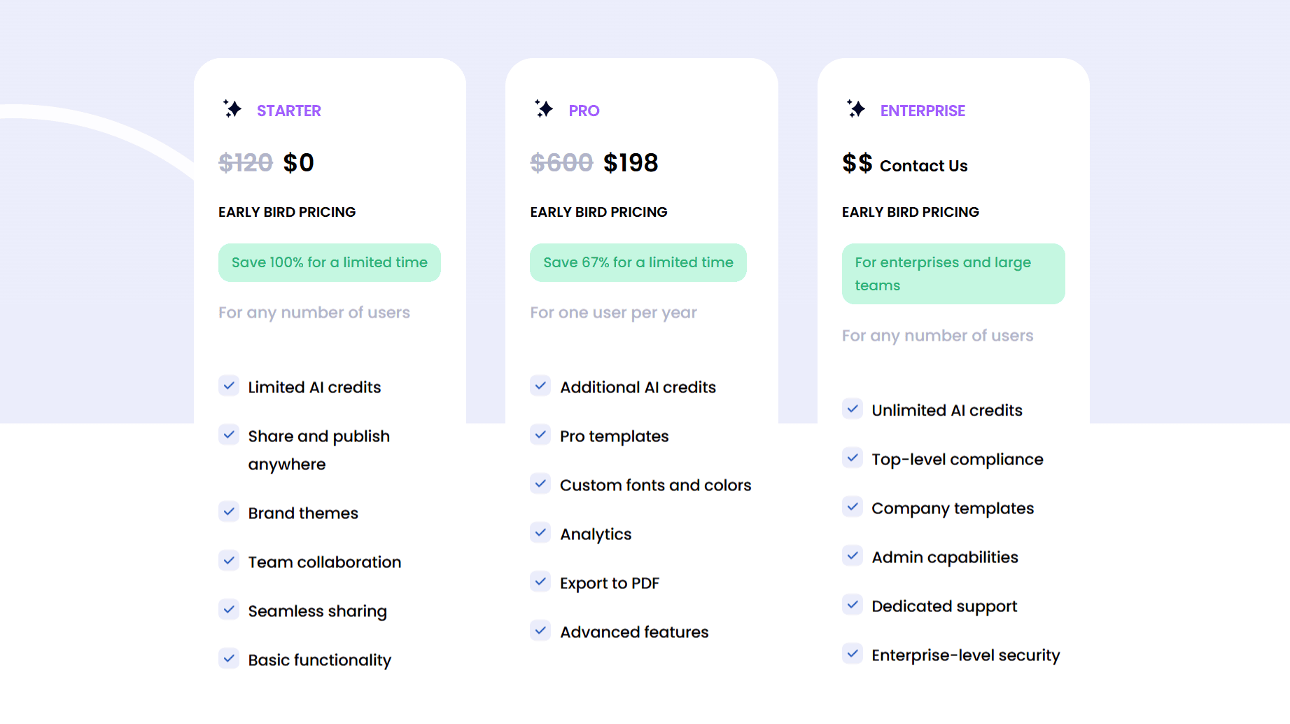 Presentations.ai pricing