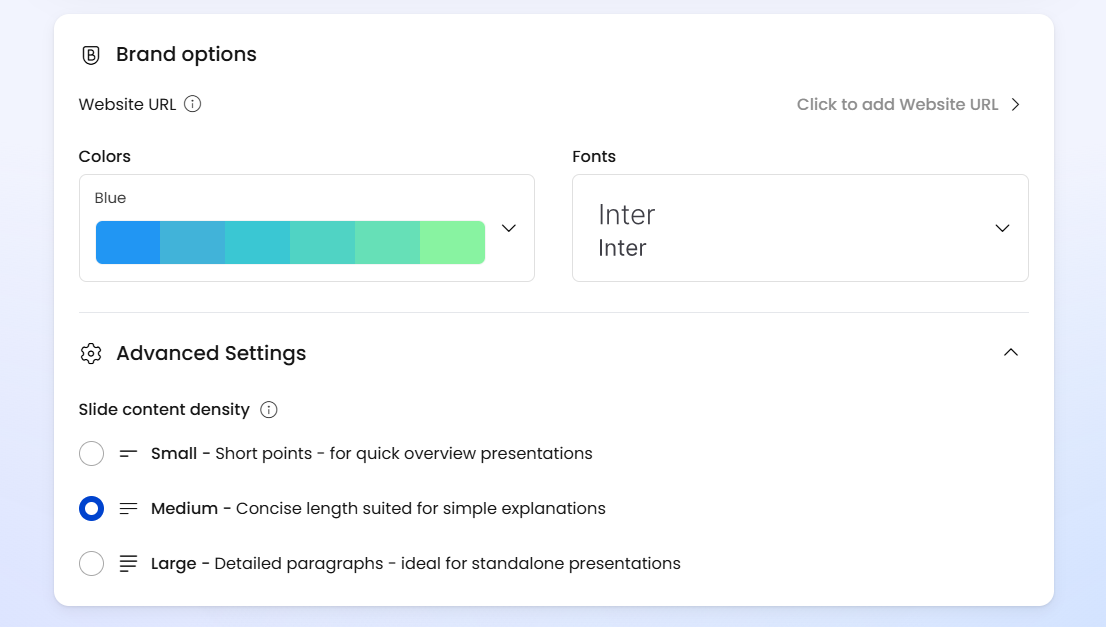 Making a presentation with Presentations.ai