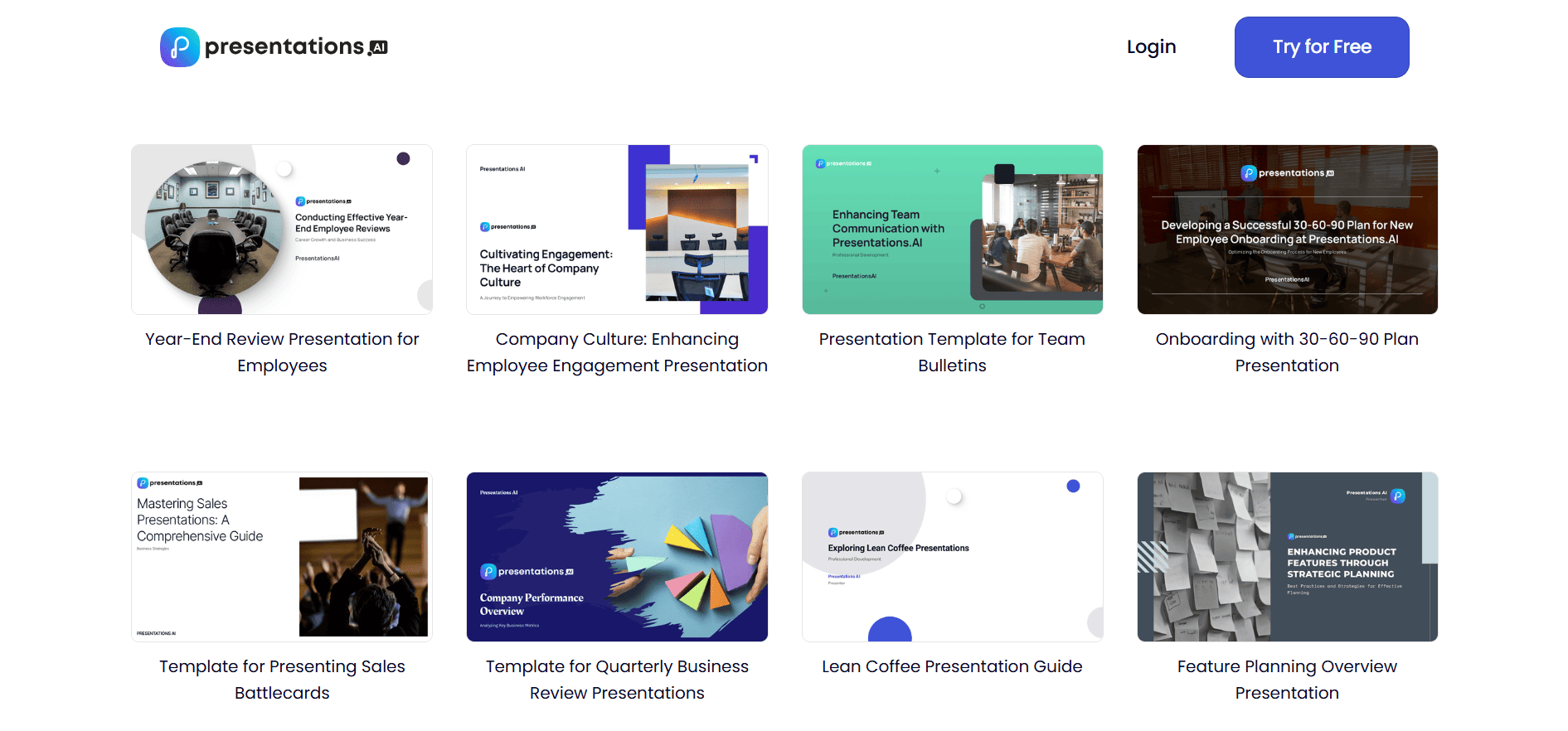 Presentations.ai templates