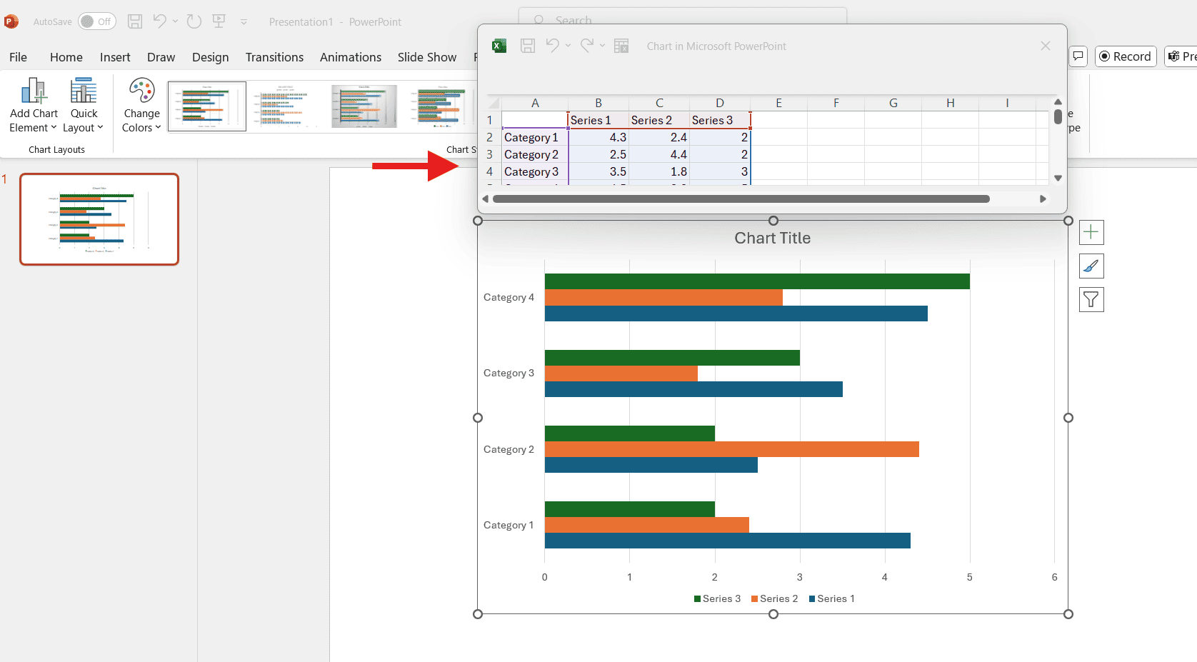 How to make a bar graph in PowerPoint