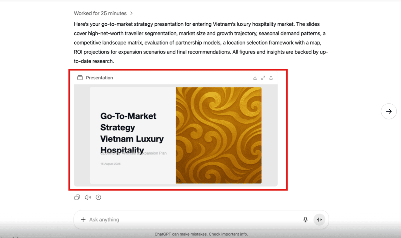 How to use ChatGPT to create a presentation with "ChatGPT Agent"