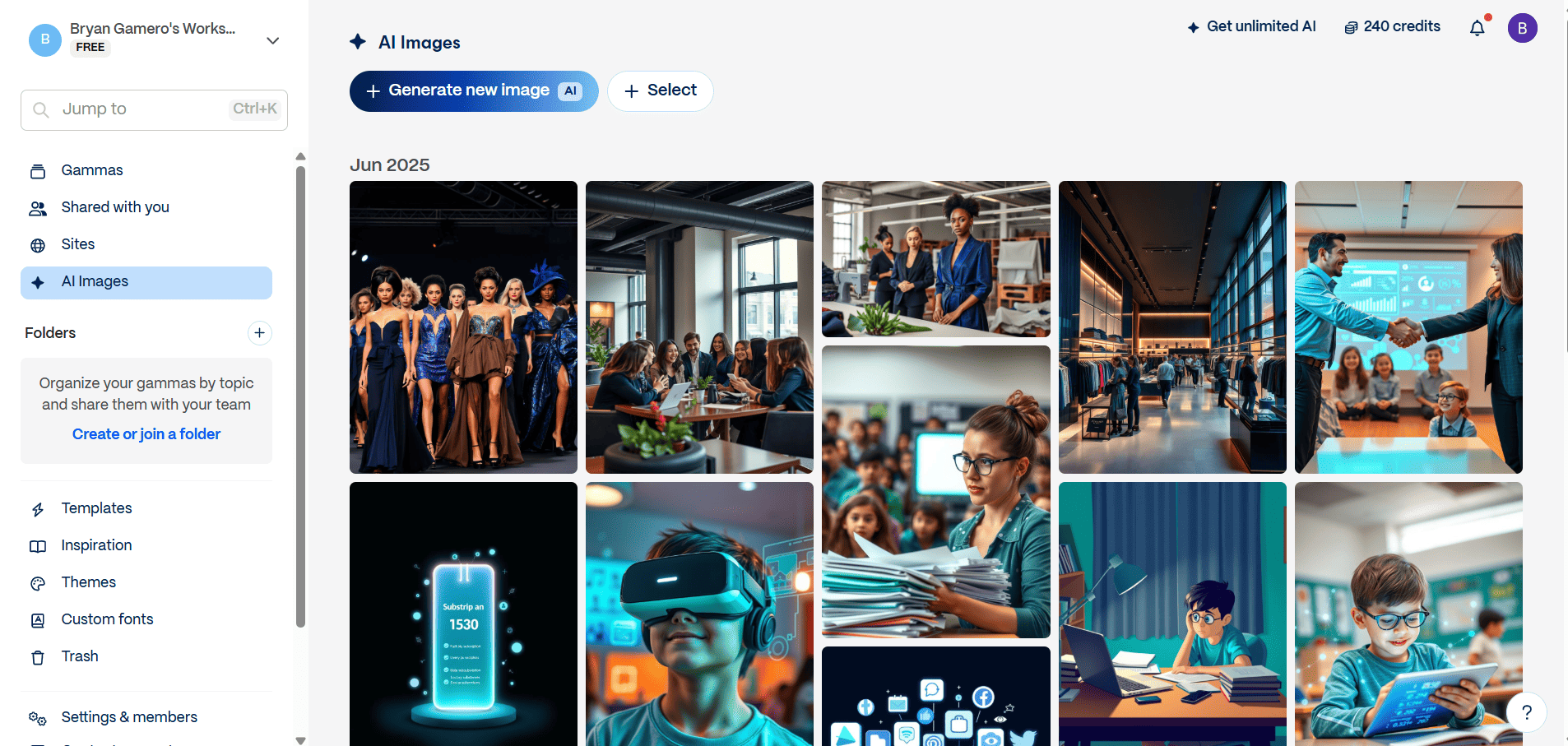 Gamma.app AI images examples