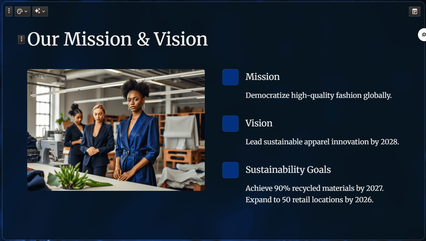 Gamma App presentation example
