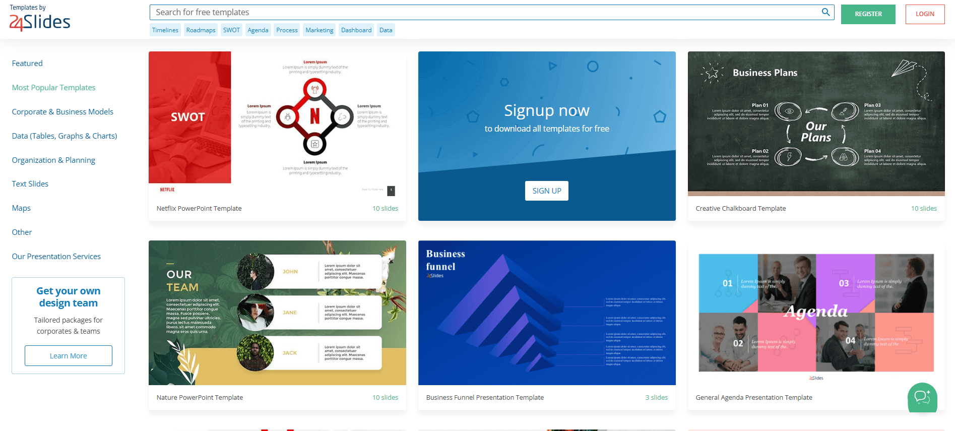 Free templates by 24Slides
