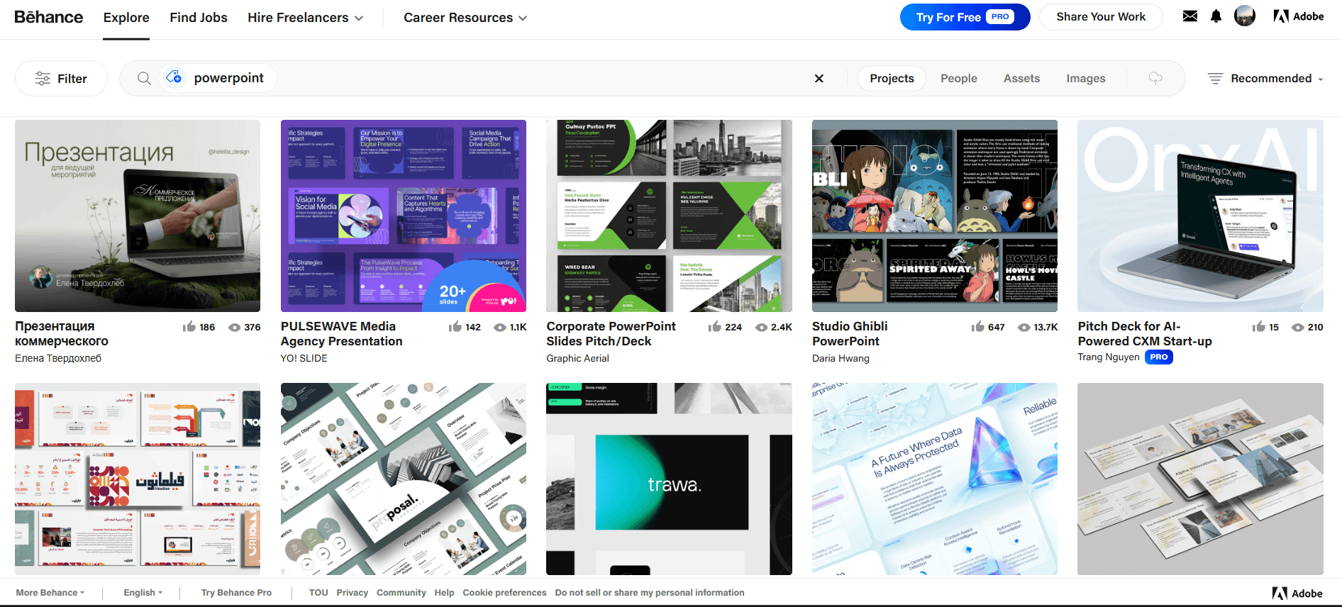 PowerPoint inspo on Behance