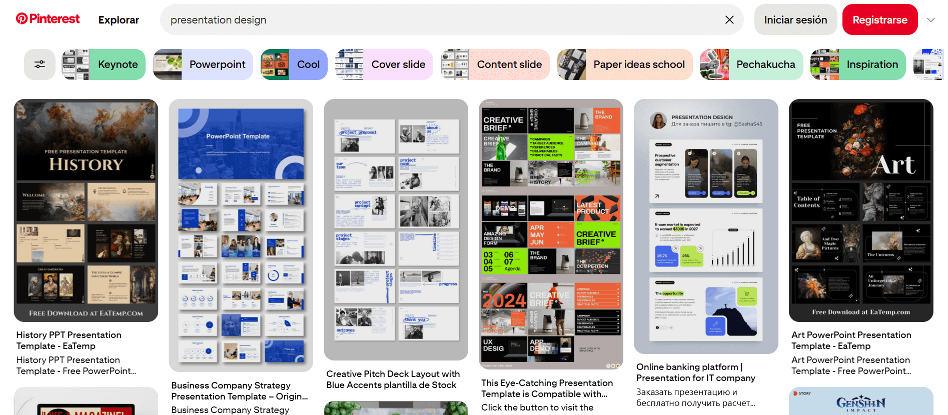 Presentation design on Pinterest