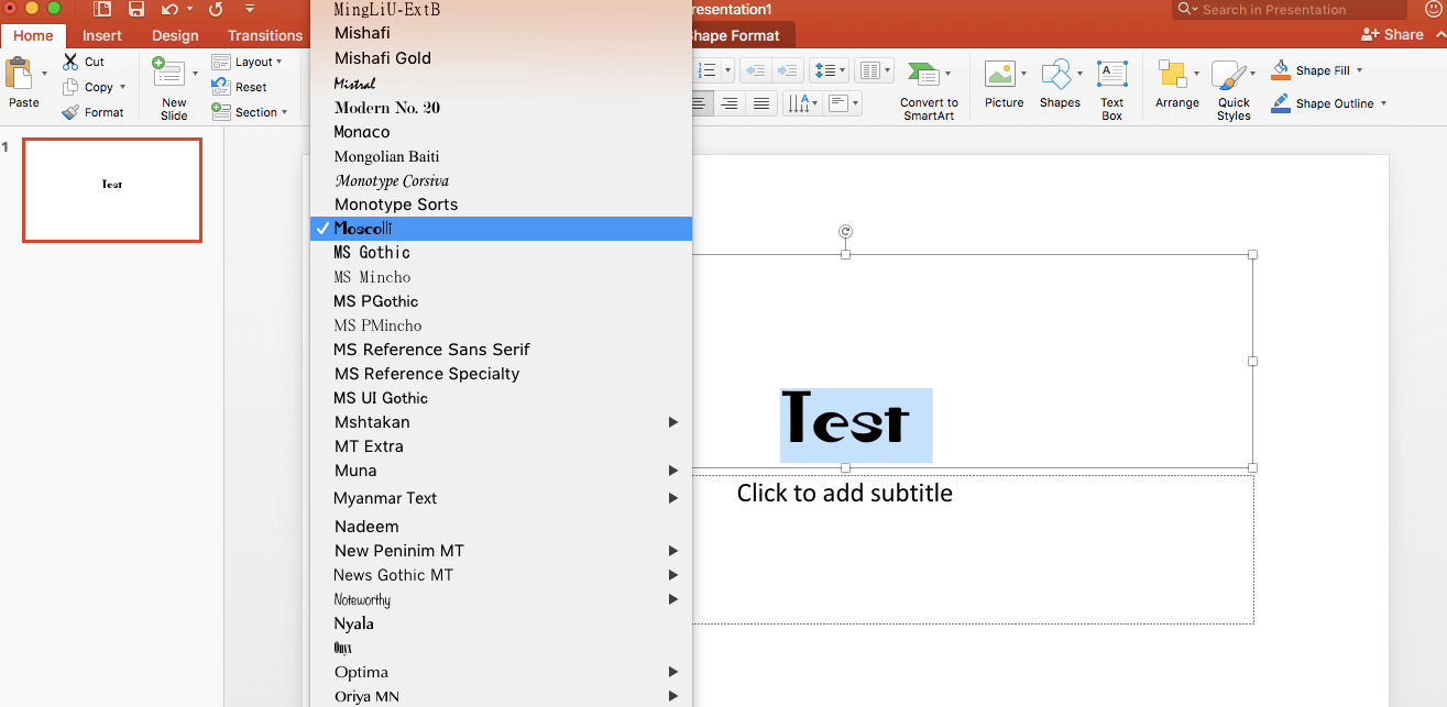 How to add a font into powerpoint mac