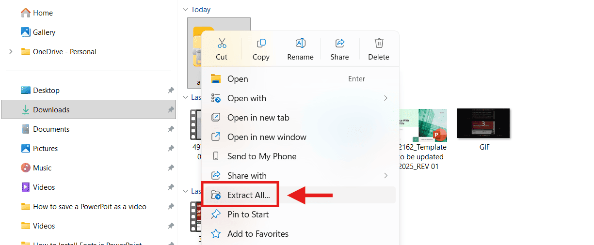 How to extract a file in windows