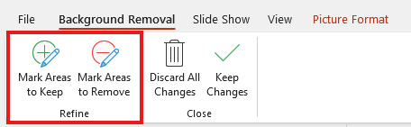 Areas to keep and remove