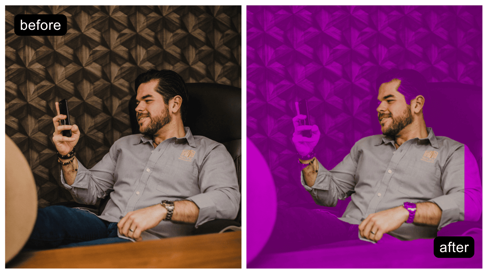 Busy or textured backgrounds