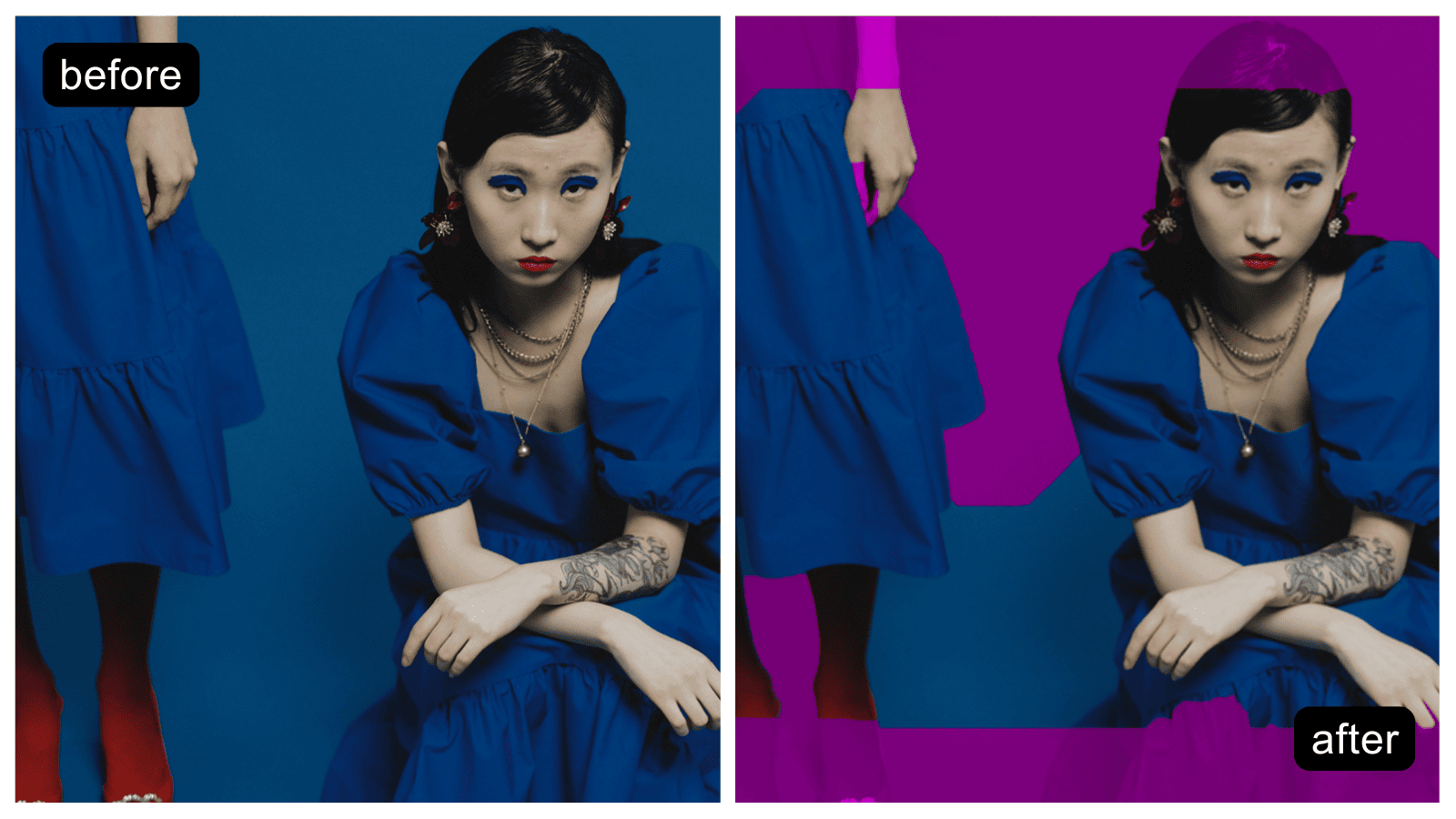 Similar colors between the subject and the background