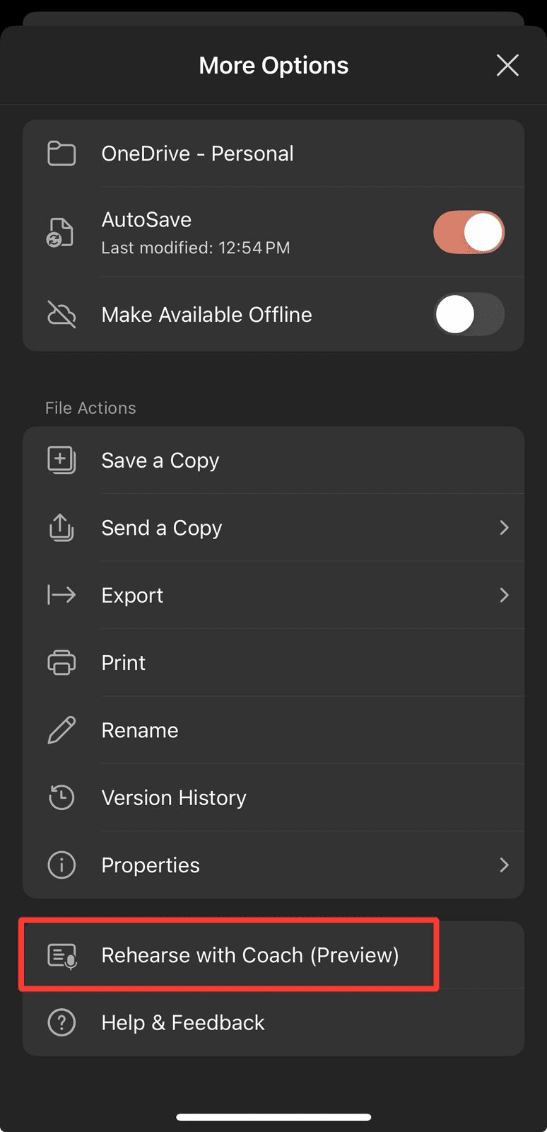 Rehearse with coach mobile